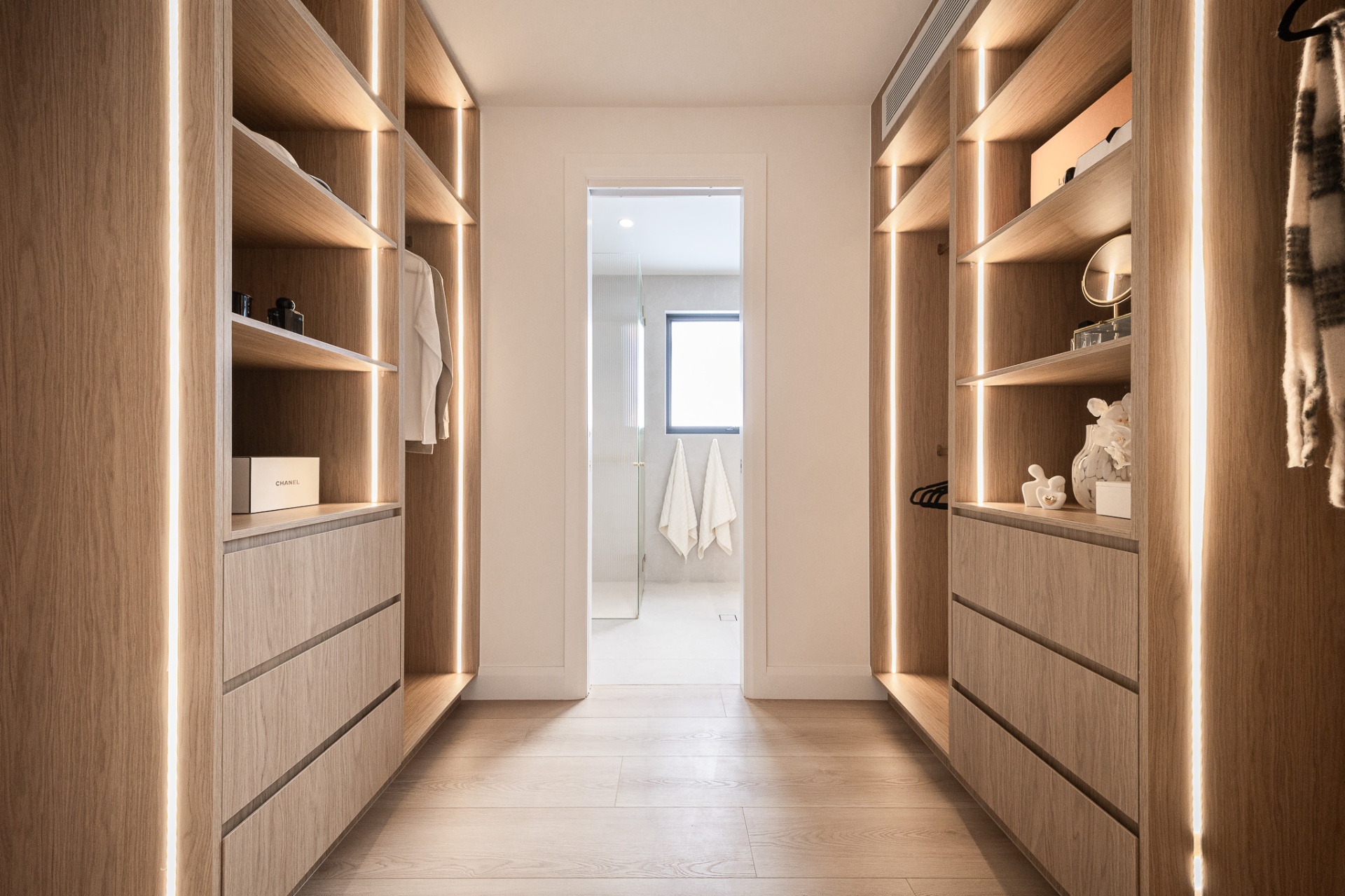 Custom joinery walk-in wardrobe